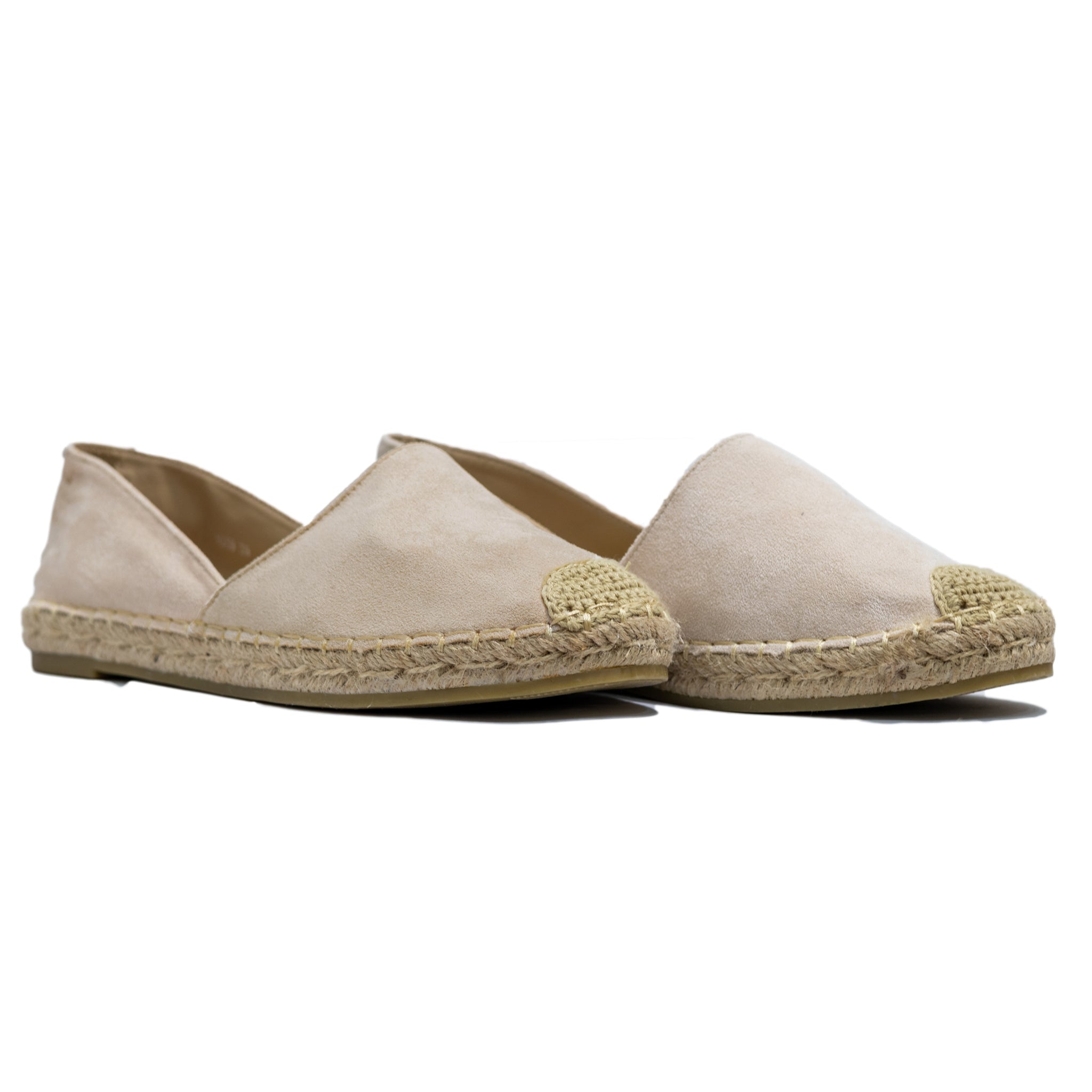 Espadrile nude comode din piele eco